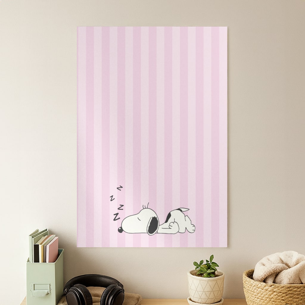 Pastel Stripes Cartoon Beagle Poster