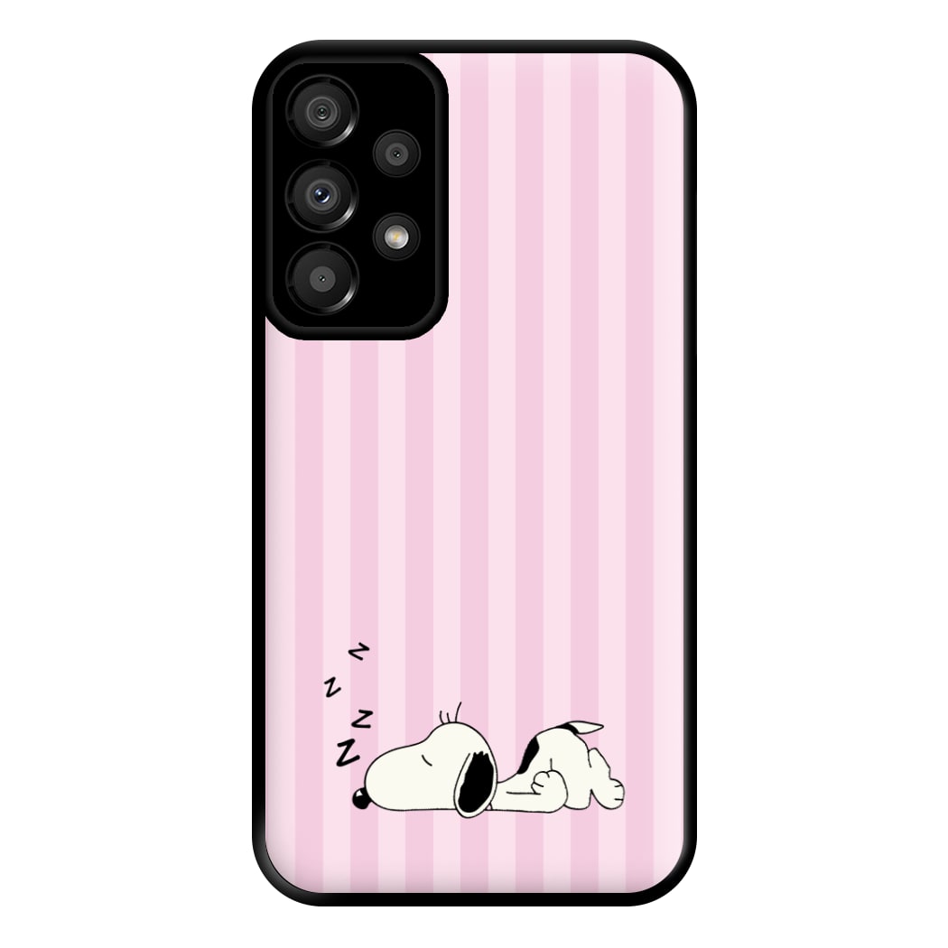 Pastel Stripes Cartoon Beagle Phone Case for Galaxy A33