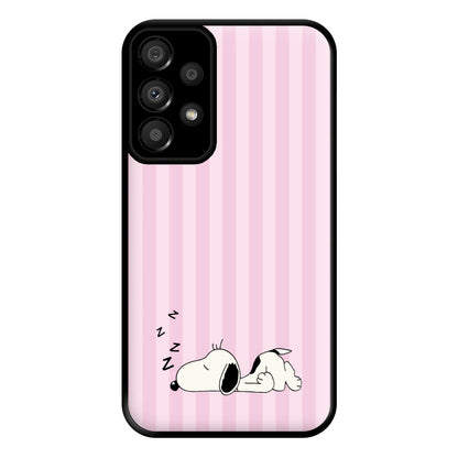 Pastel Stripes Cartoon Beagle Phone Case for Galaxy A33