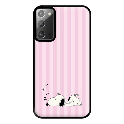 Pastel Stripes Cartoon Beagle Phone Case for Galaxy Note 20 Ultra