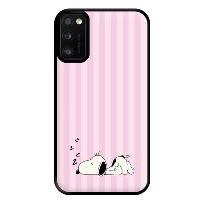Pastel Stripes Cartoon Beagle Phone Case for Galaxy A41
