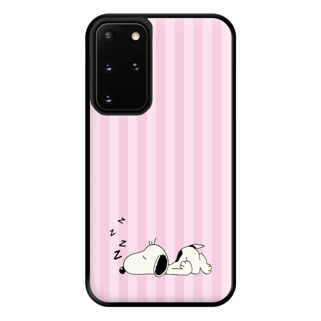 Pastel Stripes Cartoon Beagle Phone Case for Galaxy S20 Plus