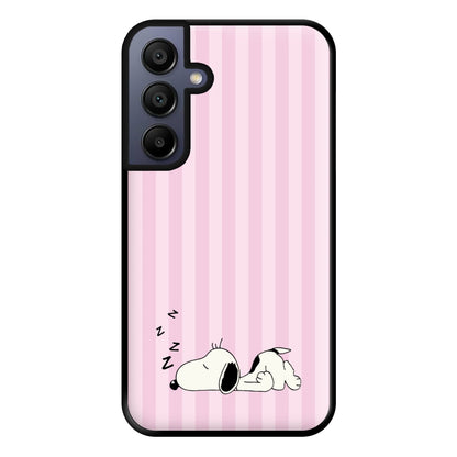 Pastel Stripes Cartoon Beagle Phone Case for Galaxy A16