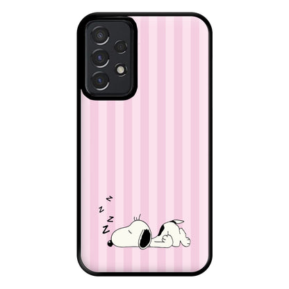 Pastel Stripes Cartoon Beagle Phone Case for Galaxy A52 / A52s