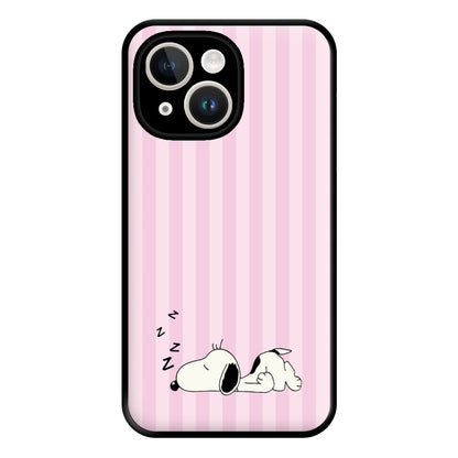 Pastel Stripes Cartoon Beagle Phone Case for iPhone 14 Plus