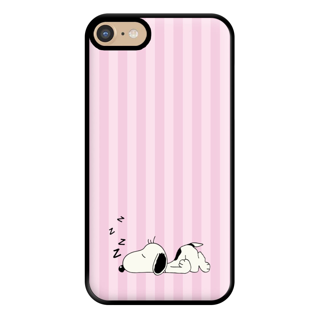 Pastel Stripes Cartoon Beagle Phone Case for iPhone 6 / 7 / 8 / SE