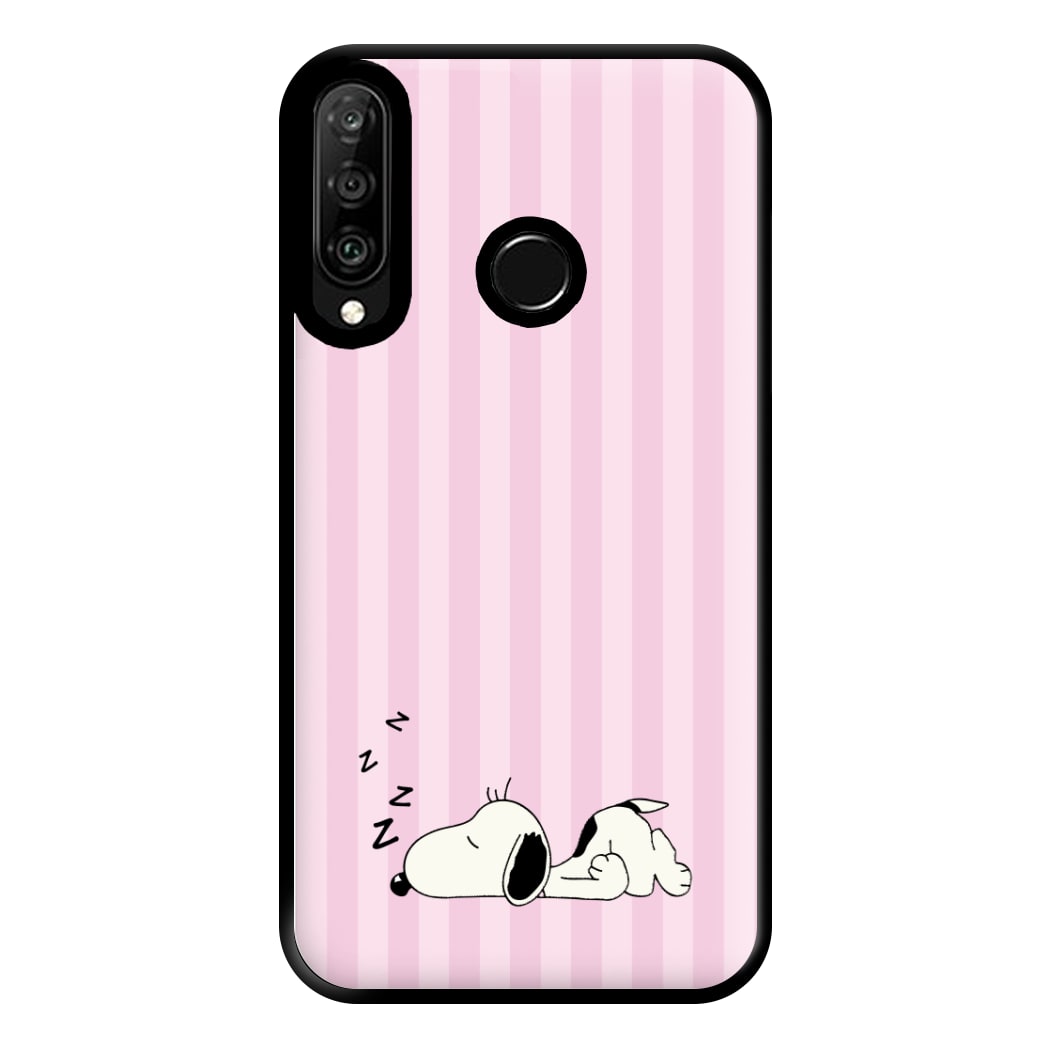 Pastel Stripes Cartoon Beagle Phone Case for Huawei P30 Lite