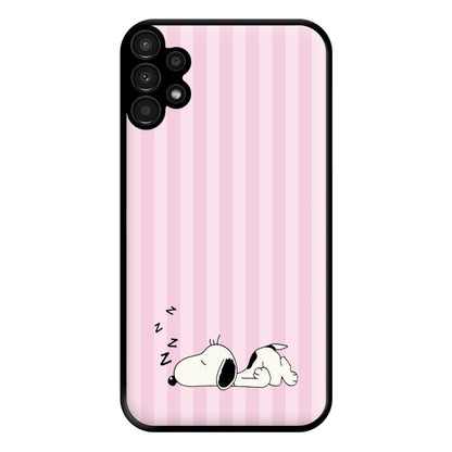 Pastel Stripes Cartoon Beagle Phone Case for Galaxy A13