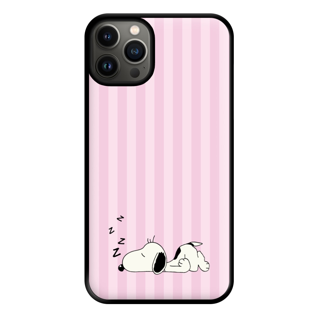 Pastel Stripes Cartoon Beagle Phone Case for iPhone 13