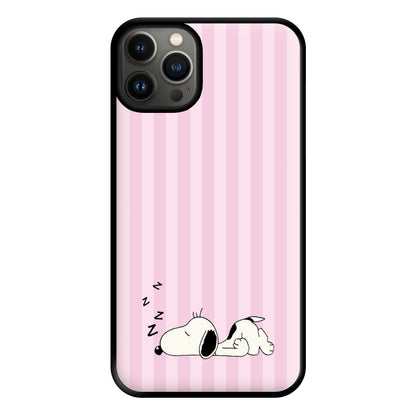 Pastel Stripes Cartoon Beagle Phone Case for iPhone 13