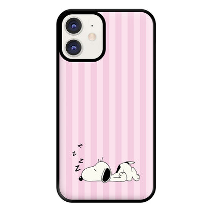 Pastel Stripes Cartoon Beagle Phone Case for iPhone 12 / 12 Pro
