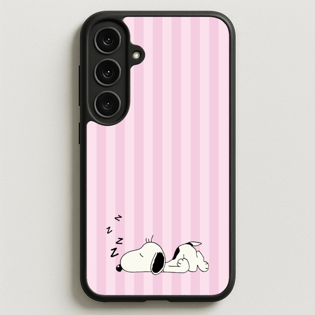 Pastel Stripes Cartoon Beagle Phone Case for Galaxy S25FE