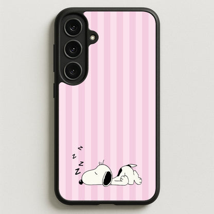 Pastel Stripes Cartoon Beagle Phone Case for Galaxy S25FE