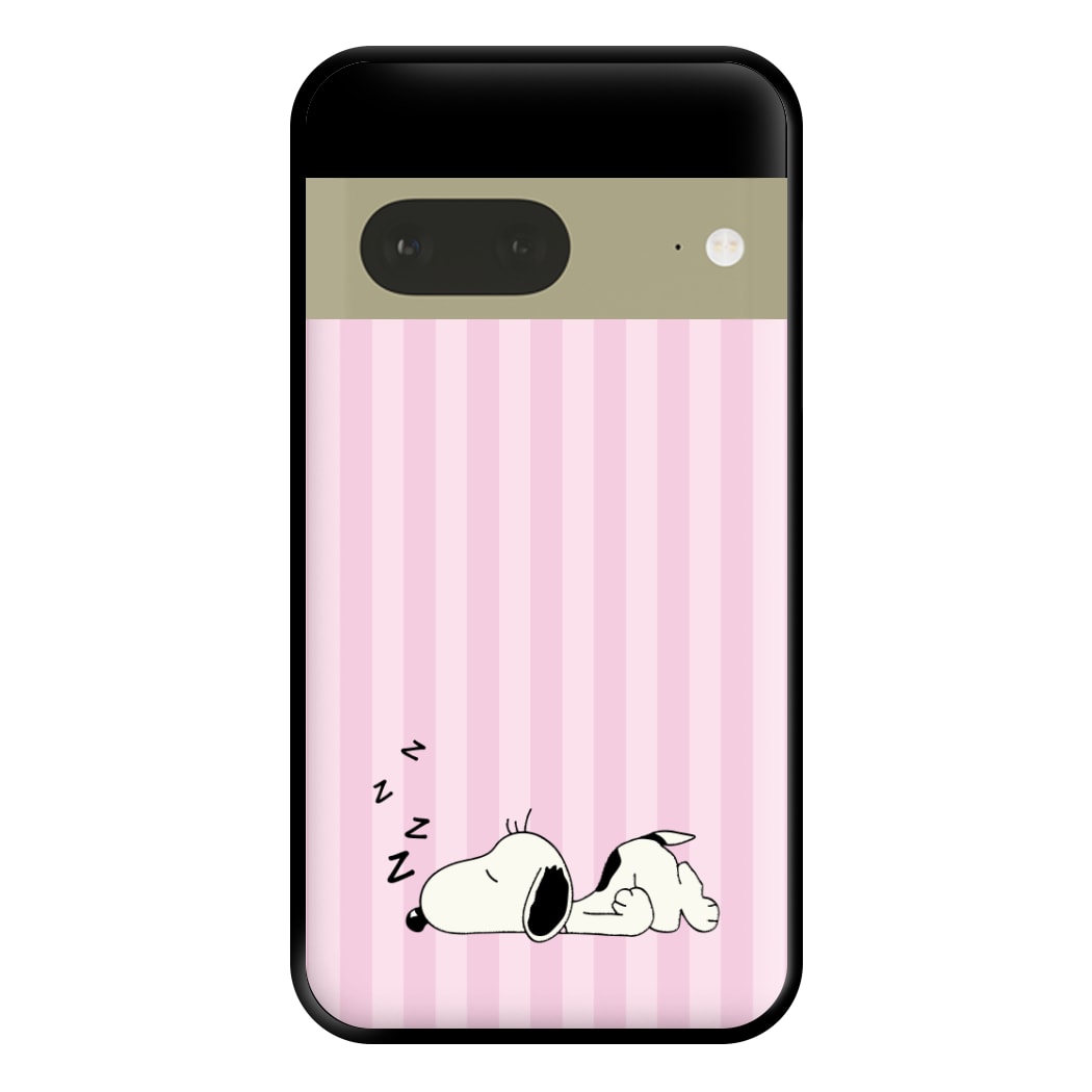 Pastel Stripes Cartoon Beagle Phone Case for Google Pixel 7a