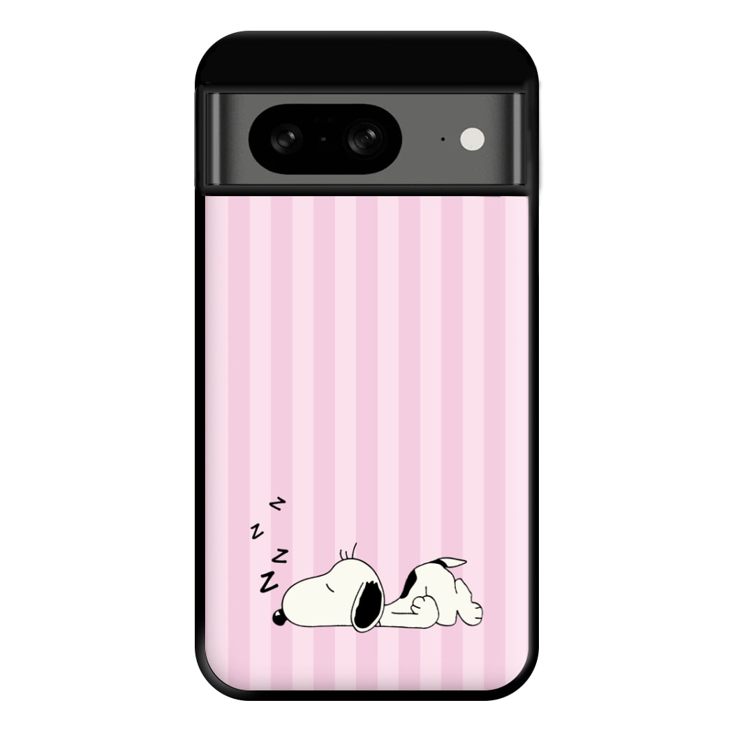 Pastel Stripes Cartoon Beagle Phone Case for Google Pixel 8