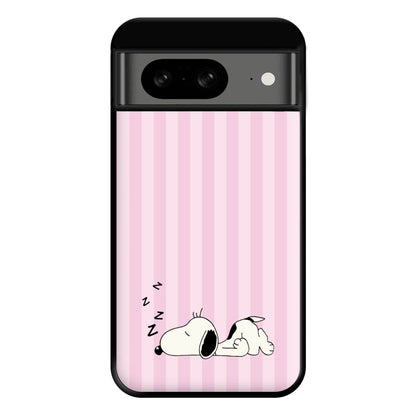 Pastel Stripes Cartoon Beagle Phone Case for Google Pixel 8