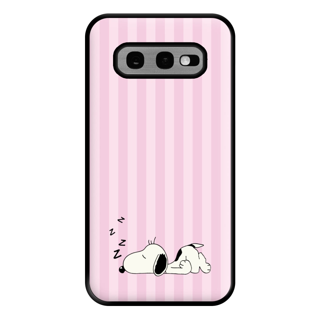 Pastel Stripes Cartoon Beagle Phone Case for Galaxy S10e