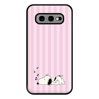Pastel Stripes Cartoon Beagle Phone Case for Galaxy S10e