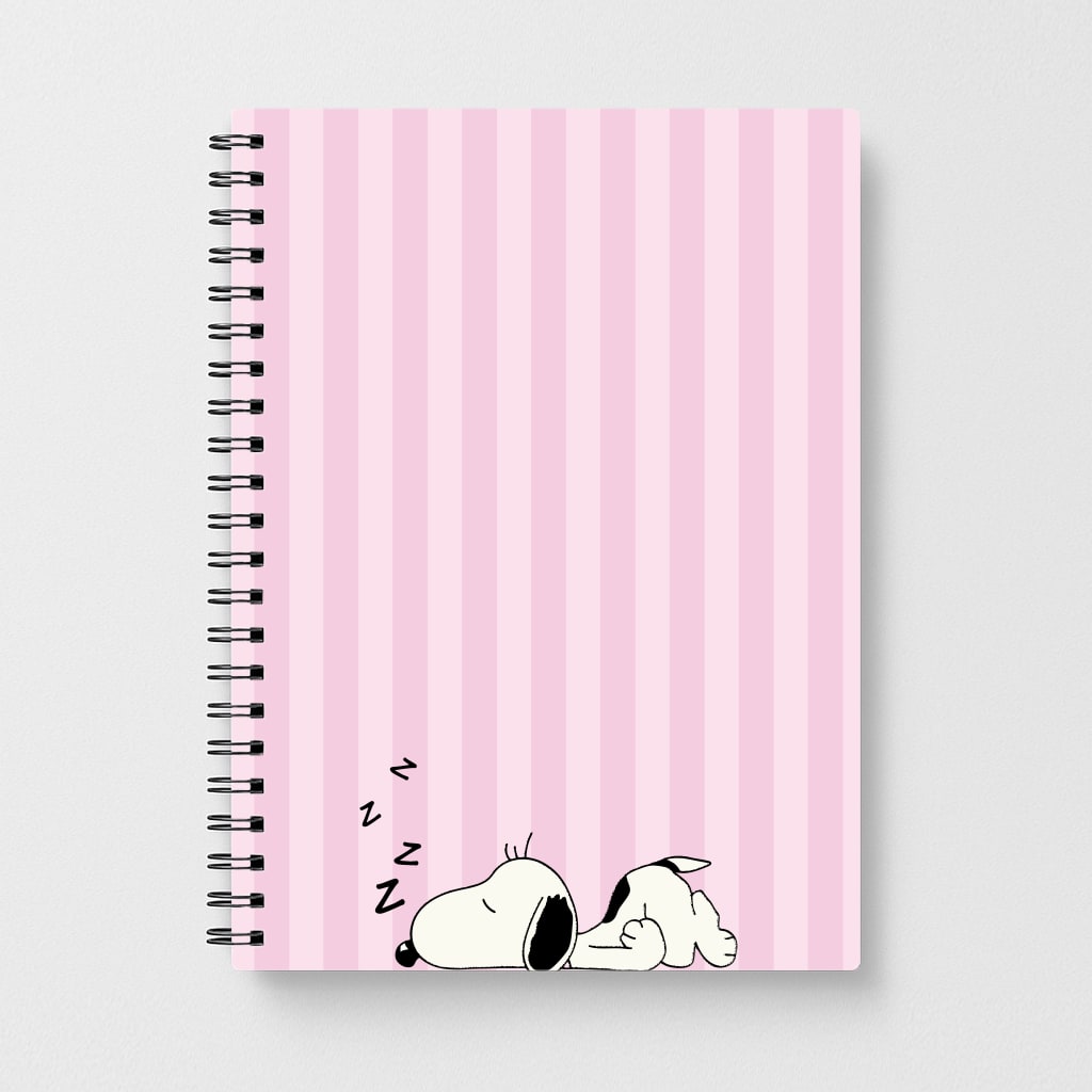 Pastel Stripes Cartoon Beagle Notebook