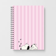 Pastel Stripes Cartoon Beagle Notebook 1