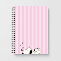 Pastel Stripes Cartoon Beagle Notebook