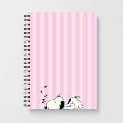 Pastel Stripes Cartoon Beagle Notebook