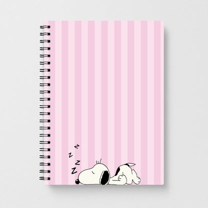 Pastel Stripes Cartoon Beagle Notebook