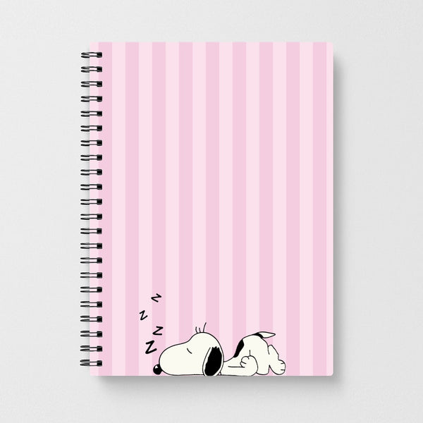 Pastel Stripes Cartoon Beagle Notebook