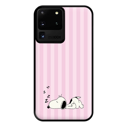 Pastel Stripes Cartoon Beagle Phone Case for Galaxy S20 Ultra