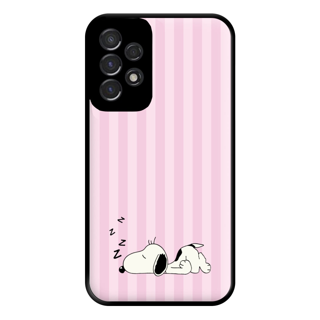 Pastel Stripes Cartoon Beagle Phone Case for Galaxy A53