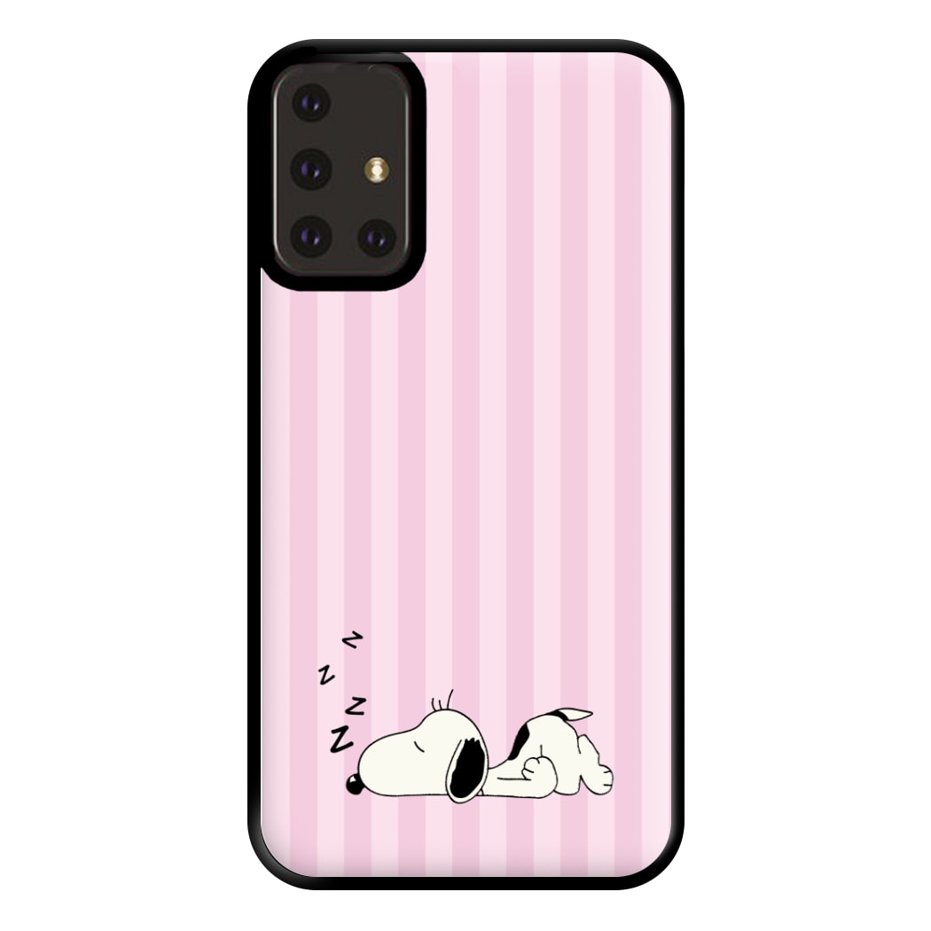 Pastel Stripes Cartoon Beagle Phone Case for Galaxy A71