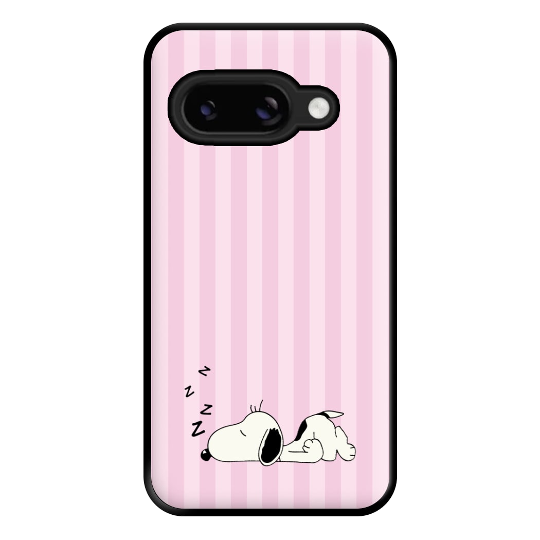 Pastel Stripes Cartoon Beagle Phone Case for Google Pixel 8a