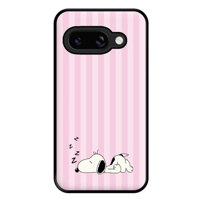 Pastel Stripes Cartoon Beagle Phone Case for Google Pixel 8a