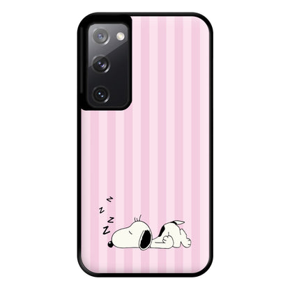 Pastel Stripes Cartoon Beagle Phone Case for Galaxy S20FE