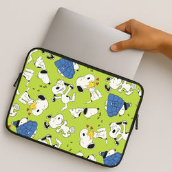 Lime Green Cartoon Beagle Pattern MacBook Case