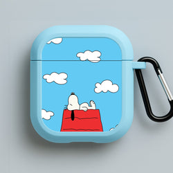 Cartoon Beagle Sleeping Blue AirPods Case