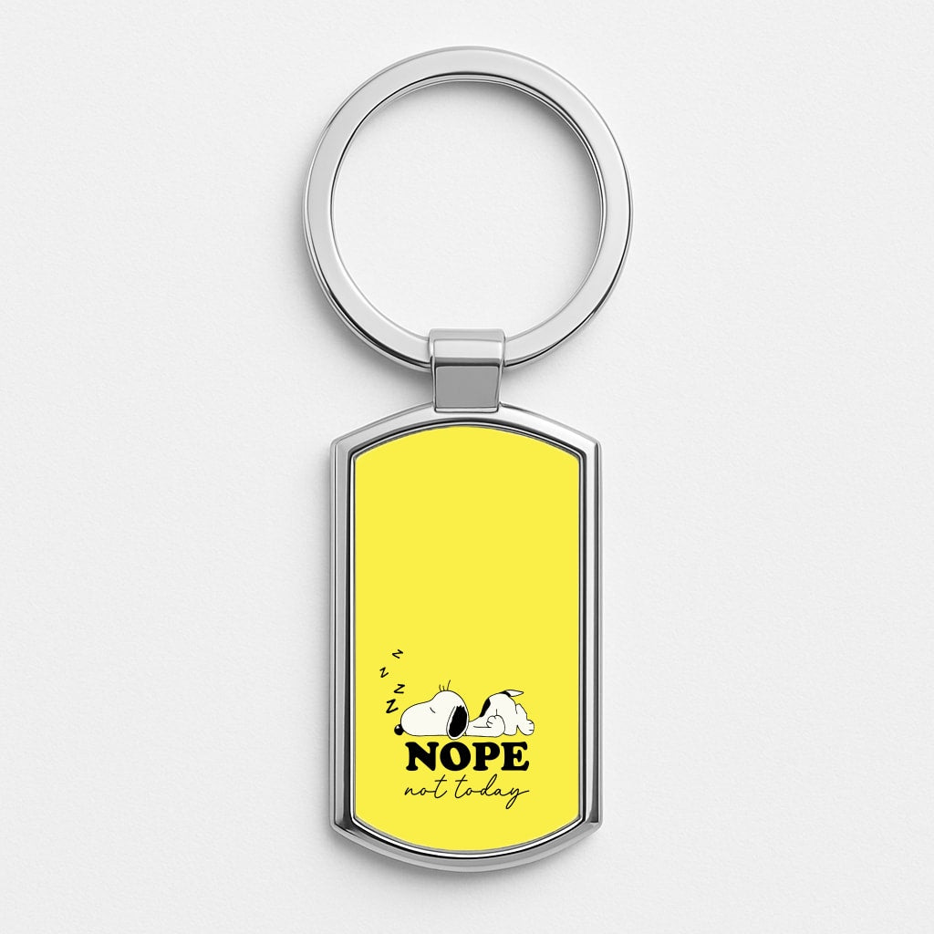 Nope, Not Today Silver Keyring