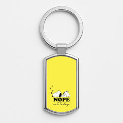 Nope, Not Today Silver Keyring