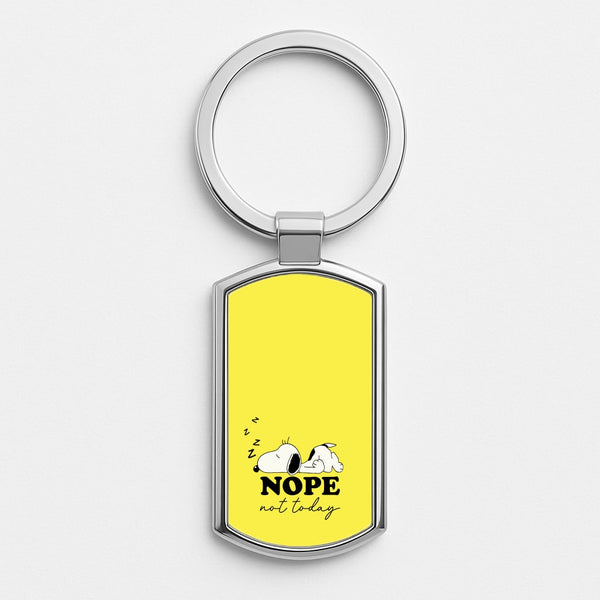 Nope, Not Today Silver Keyring