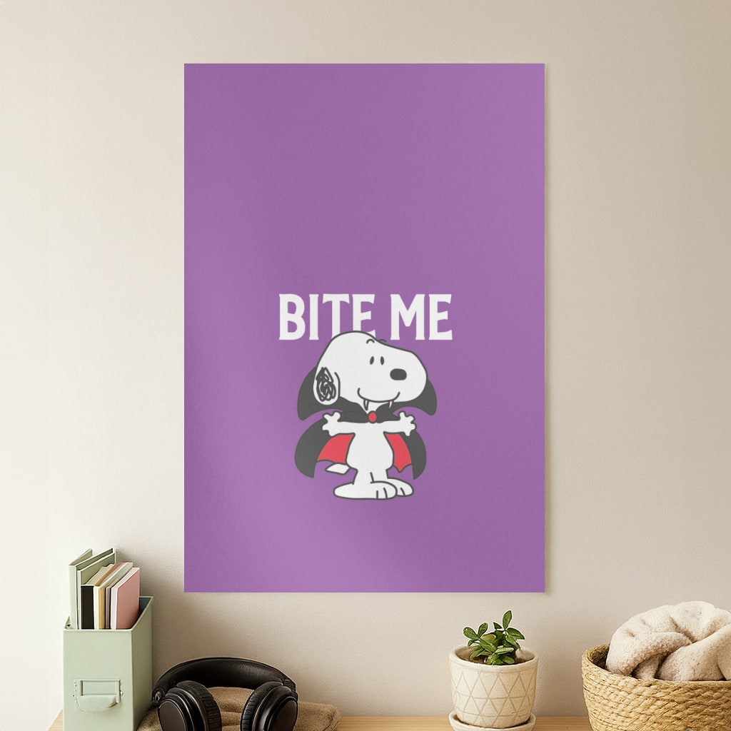 Bite Me Cartoon Beagle Poster