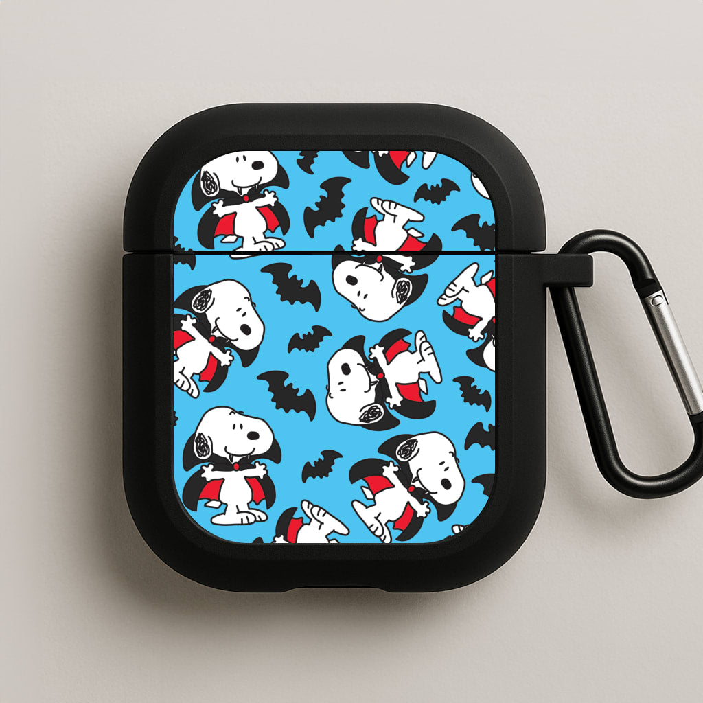 Cartoon Beagle Vampire And Bats Pattern AirPods Case
