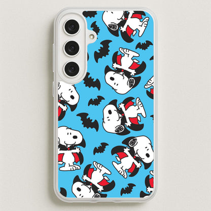 Cartoon Beagle Vampire And Bats Pattern Phone Case for Galaxy S25FE