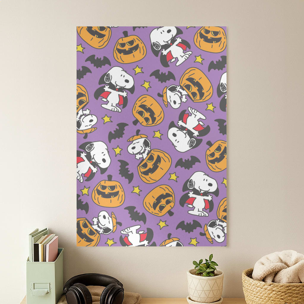 Cartoon Beagle Halloween Pattern Poster