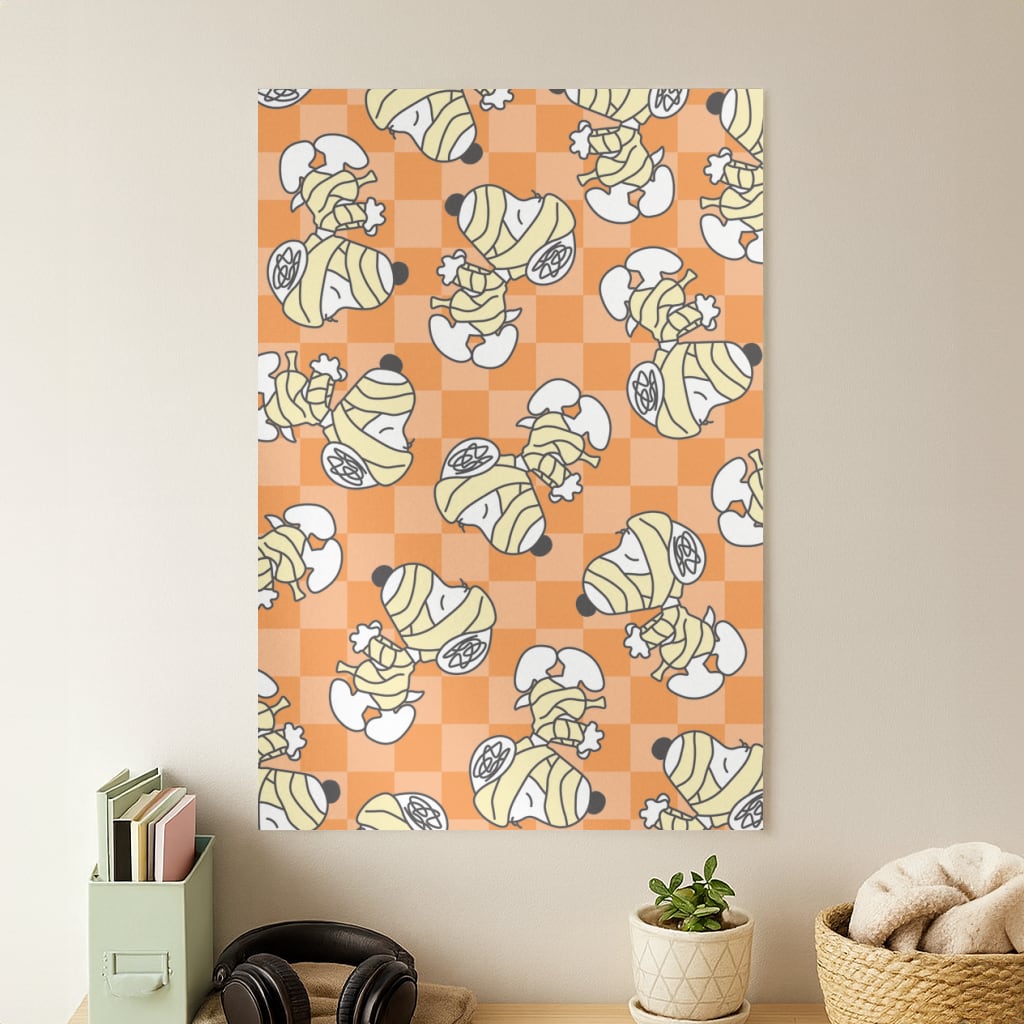 Mummy Cartoon Beagle Pattern Poster