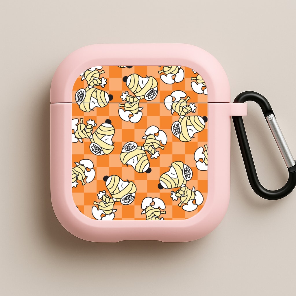 Mummy Cartoon Beagle Pattern Pink AirPods Case