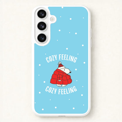 Cozy Feeling Cartoon Beagle Puffer Jacket Phone Case for Galaxy S26