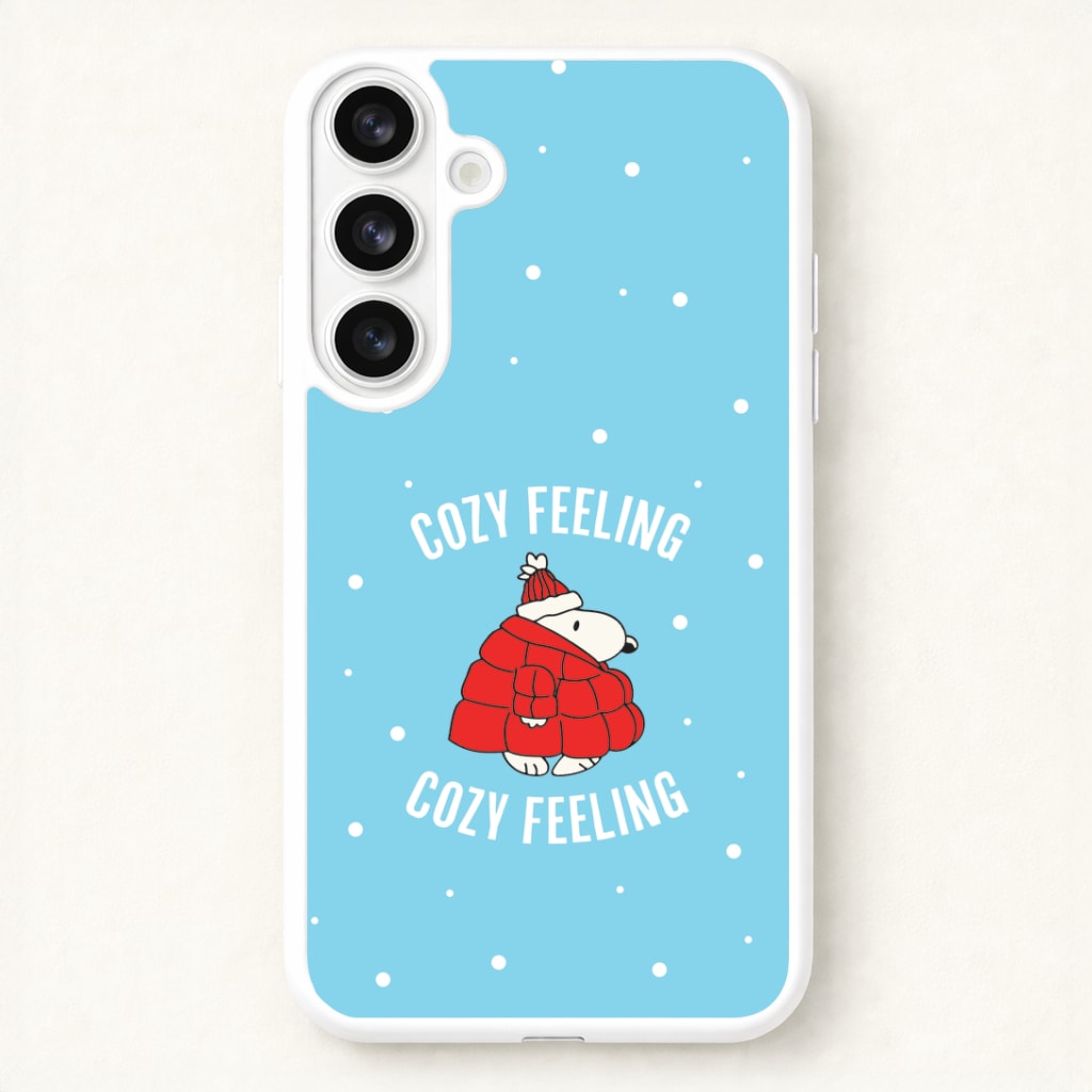 Cozy Feeling Cartoon Beagle Puffer Jacket Phone Case for Galaxy S26 Plus