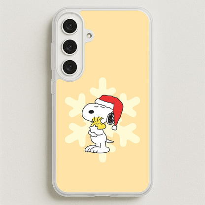 Christmas Cartoon Beagle And Bird Phone Case for Galaxy S25FE