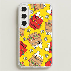 Cartoon Beagle Fairylights And Gingerbead Pattern Phone Case for Galaxy S25FE