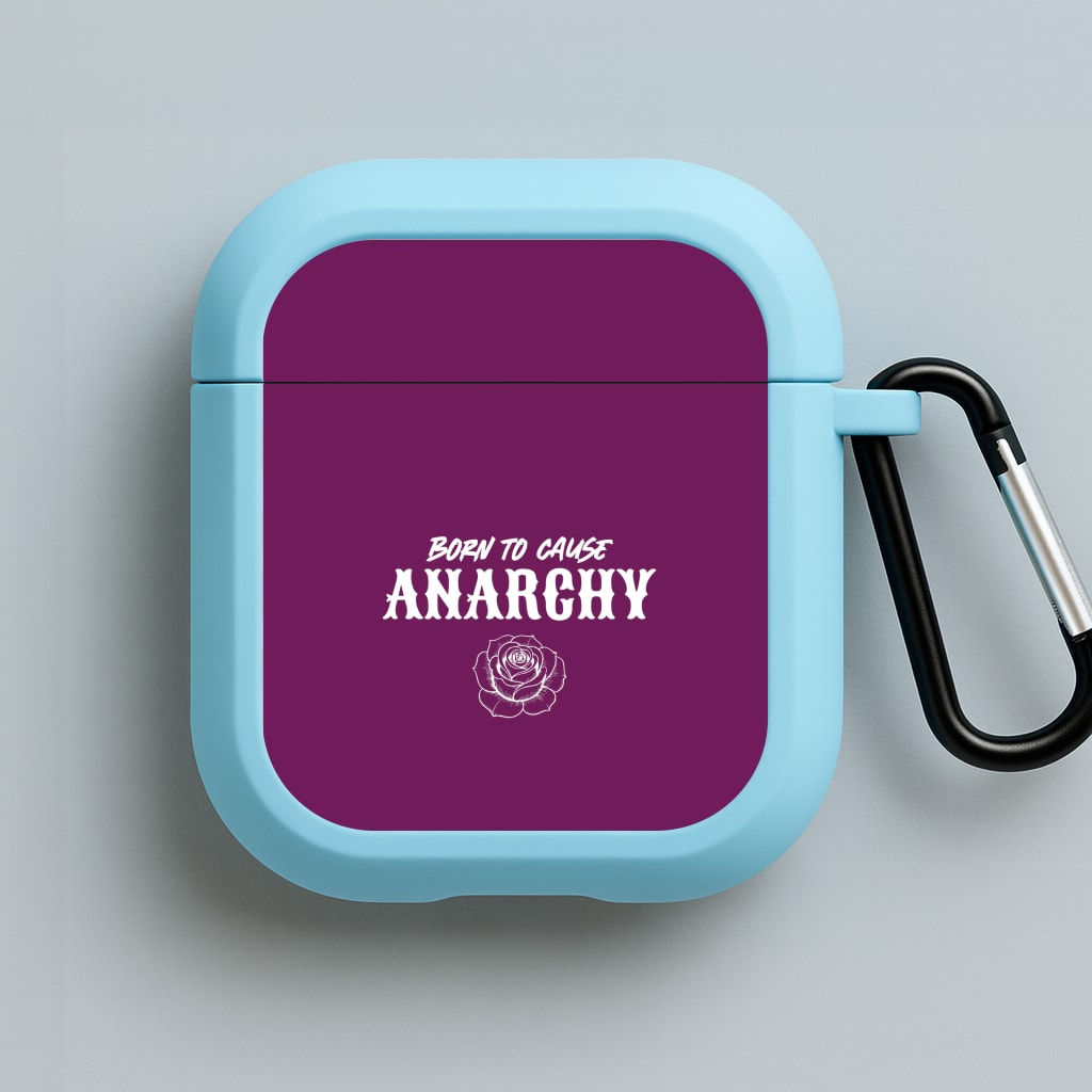 Born To Cause Anarchy Blue AirPods Case